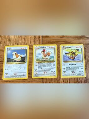 Pokemon Pidgey, Pidgeotto, Pidgeot Base Set Cards
